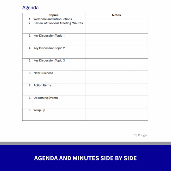 Meeting Agenda & Minutes Template - Image 2