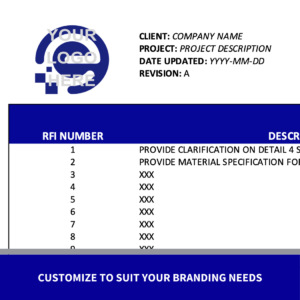 Request for Information (RFI) Log Template